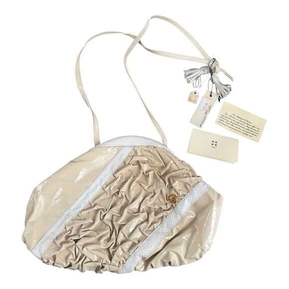 VTG Carlo Fiori Matelassé Handbag Italy Genuine Reptile Leather Original Tags - Picture 2 of 16